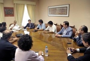 Antonio Sanz en un encuentro con las ELAs de Jerez