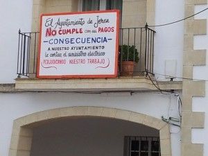 Imagen retrospectiva del Ayuntamiento de Guadalcacín reclamando sus transferencias